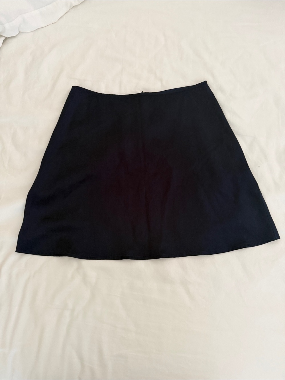 Reformation Navy Blue Silk  A-Line Mini Skirt 4P